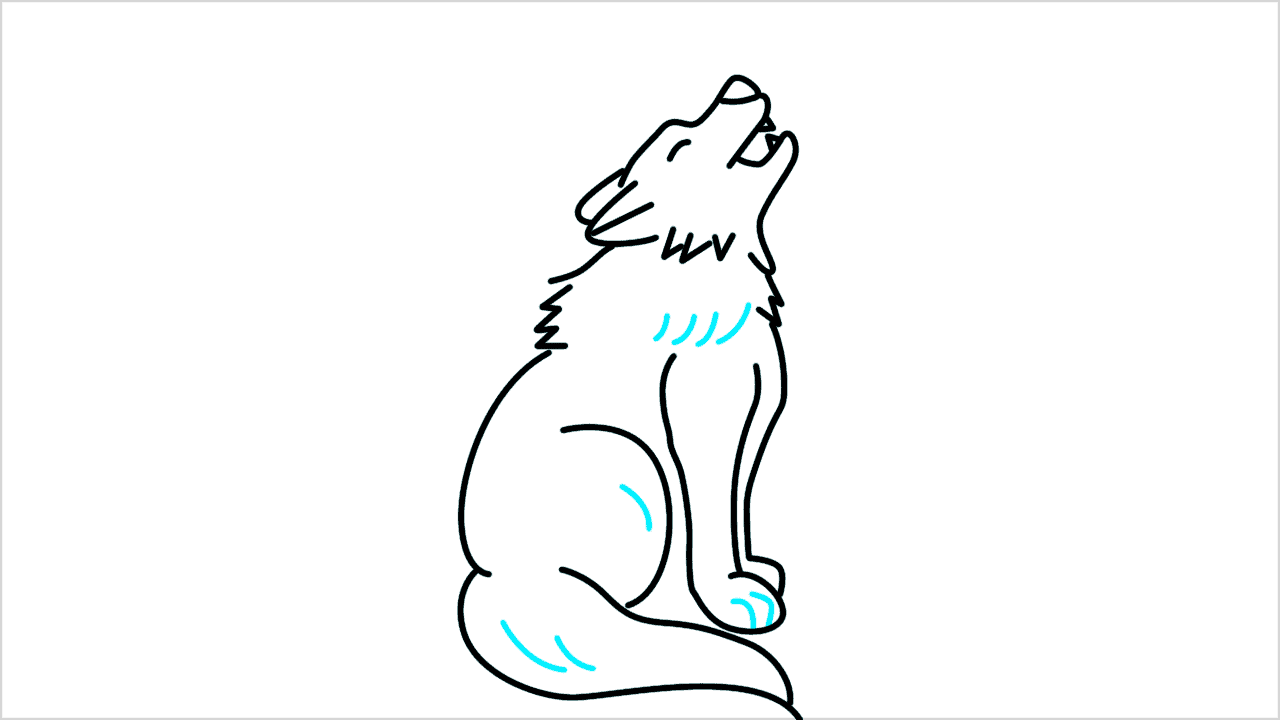 Cómo dibujar un lobo aullando paso a paso (10)