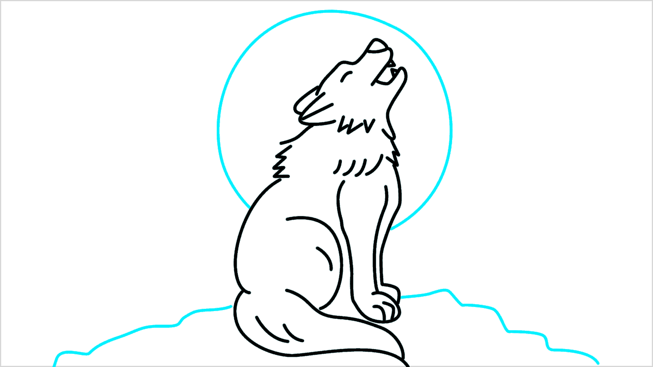 Cómo dibujar un lobo aullando paso a paso (11)