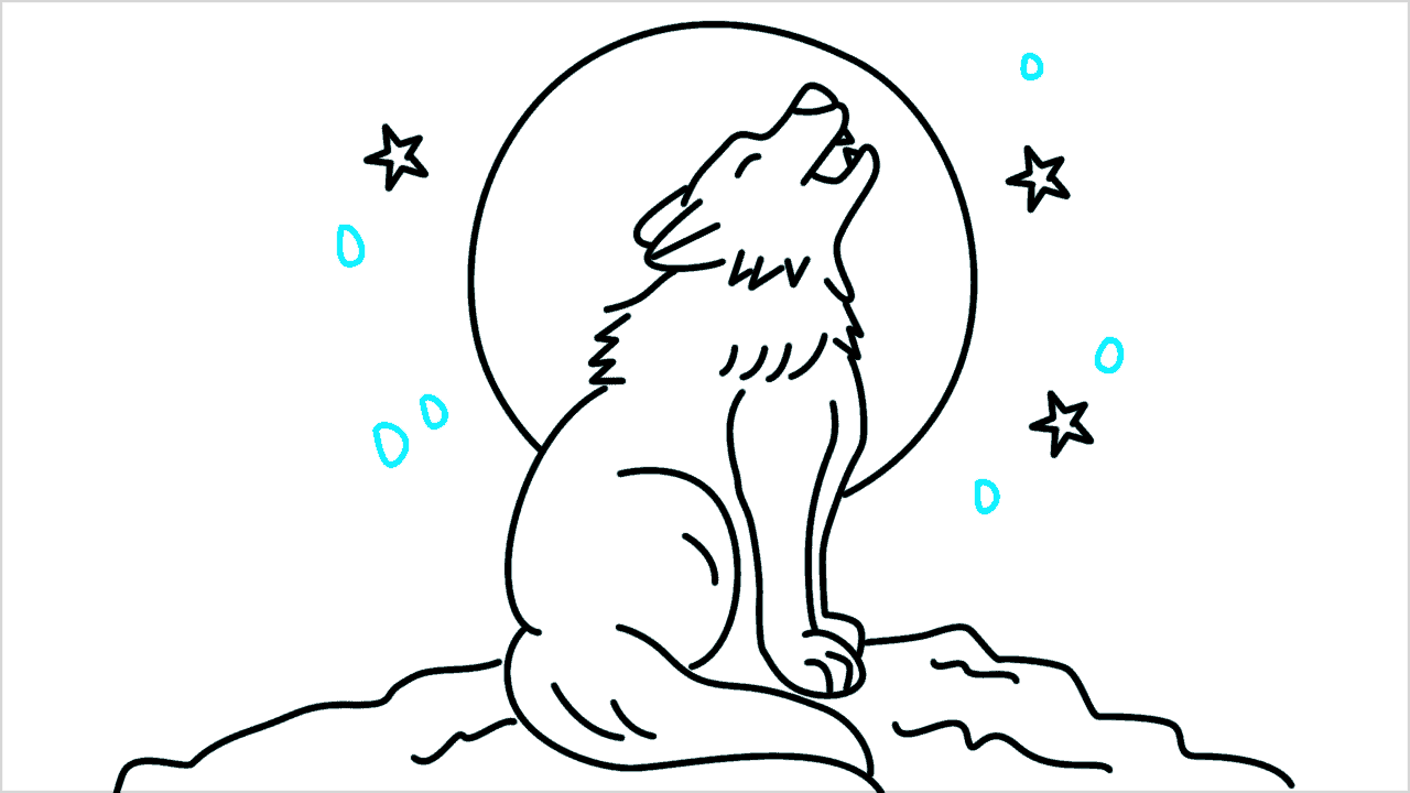 Cómo dibujar un lobo aullando paso a paso (13)
