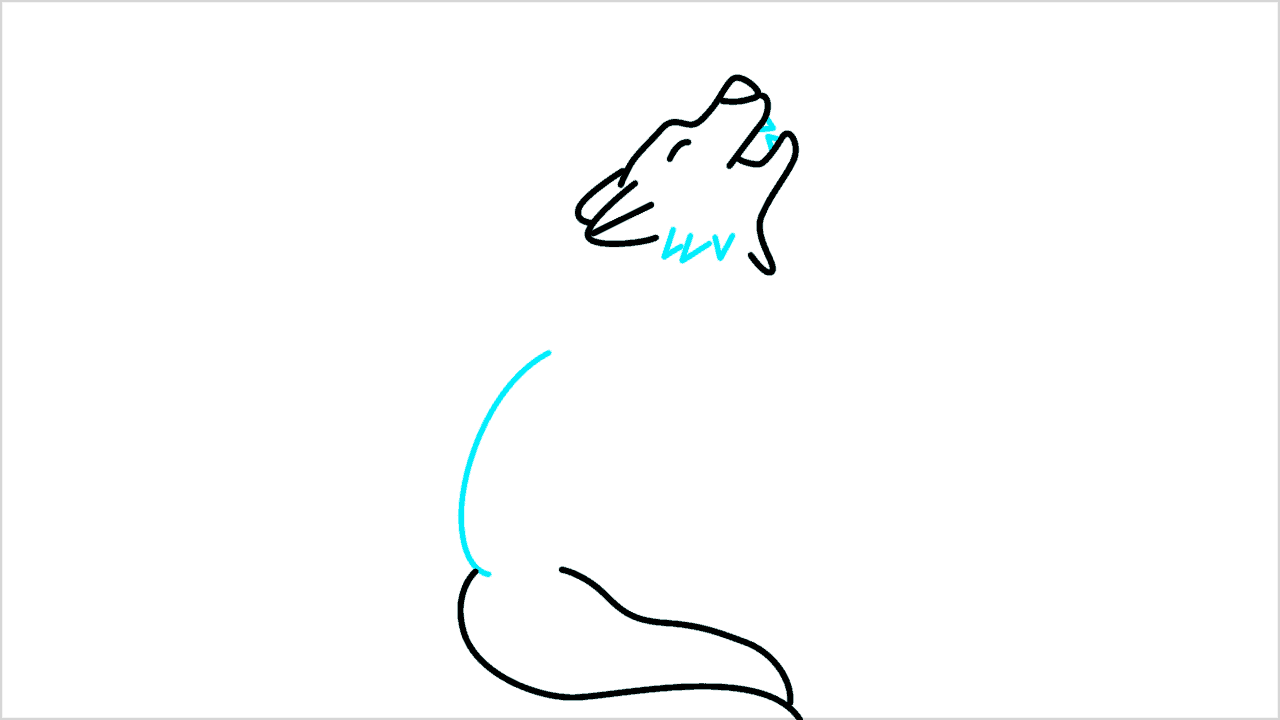 Cómo dibujar un lobo aullando paso a paso (6)