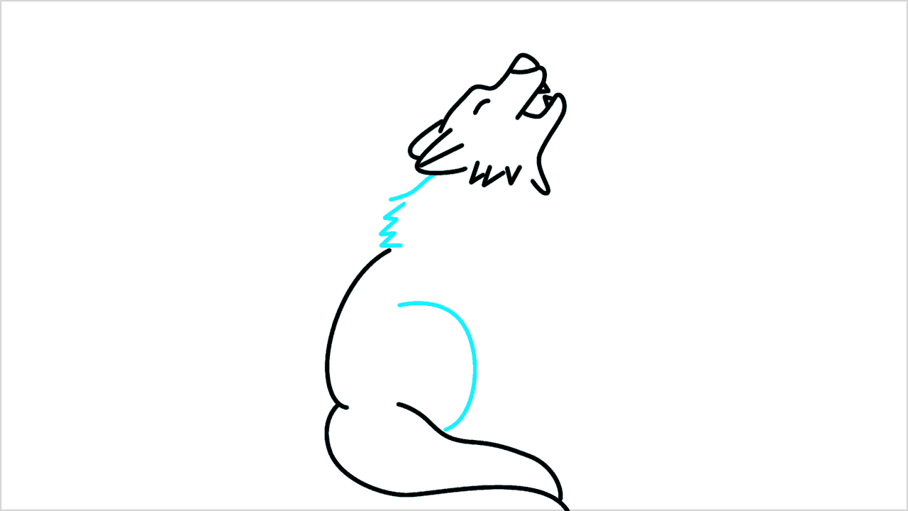 Cómo dibujar un lobo aullando paso a paso (7)