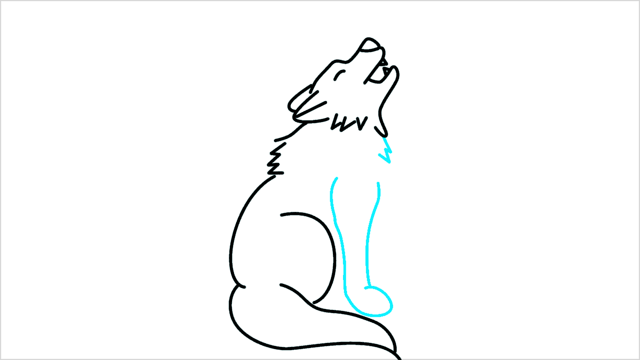 Cómo dibujar un lobo aullando paso a paso (8)