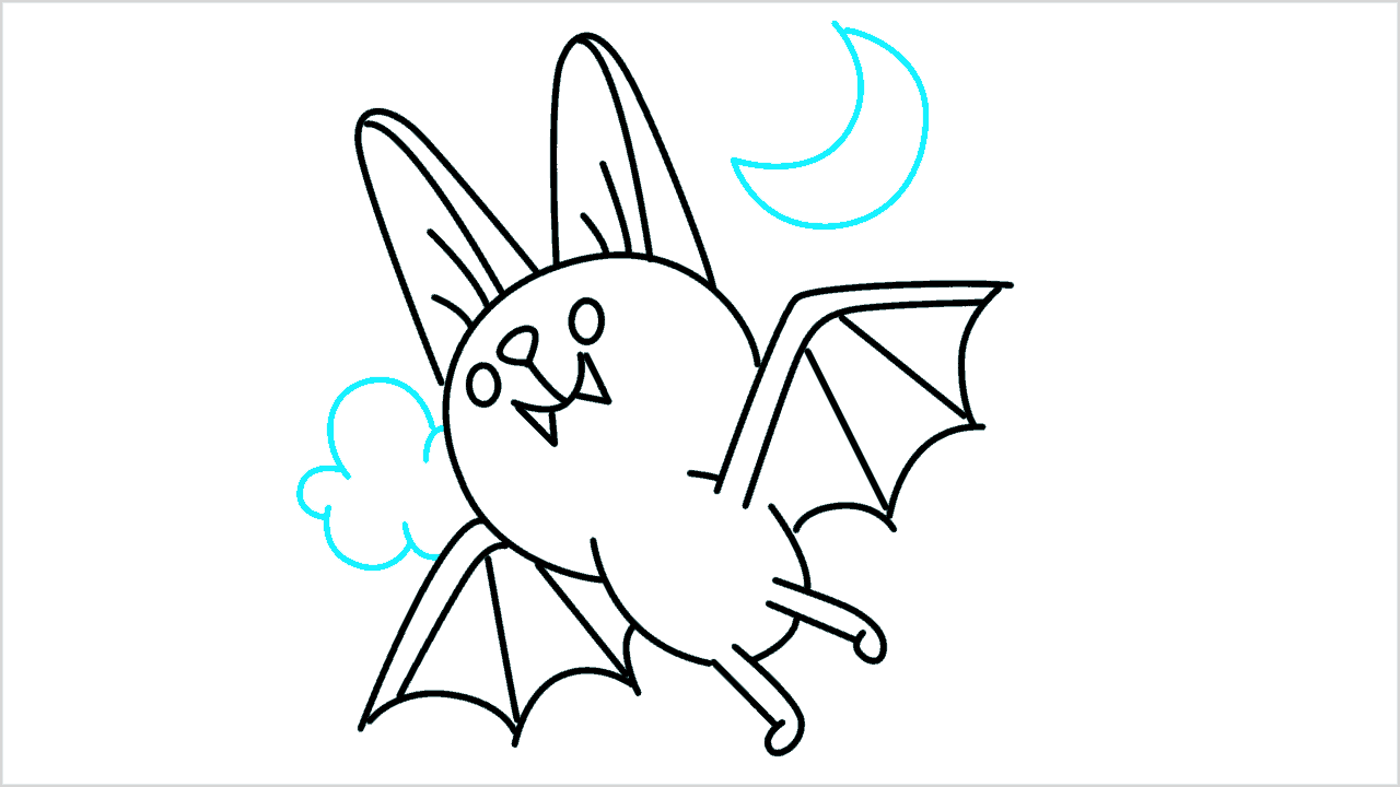 Cómo dibujar un murciélago (HALLOWEEN) paso a paso (12)