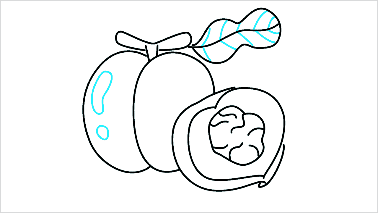 Cómo dibujar un nectarine (fruta) paso a paso (8)
