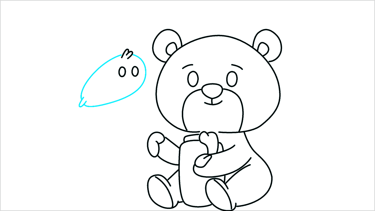 Cómo dibujar un oso comiendo miel paso a paso (11)