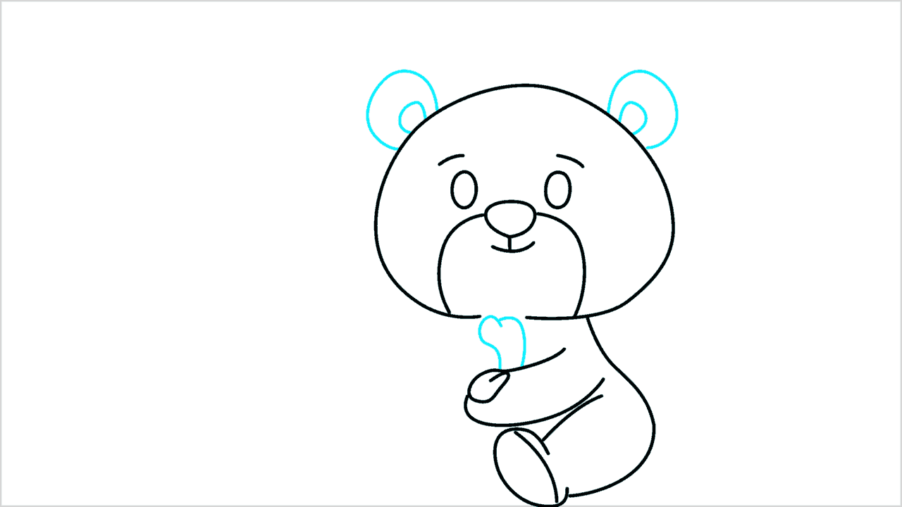 Cómo dibujar un oso comiendo miel paso a paso (7)