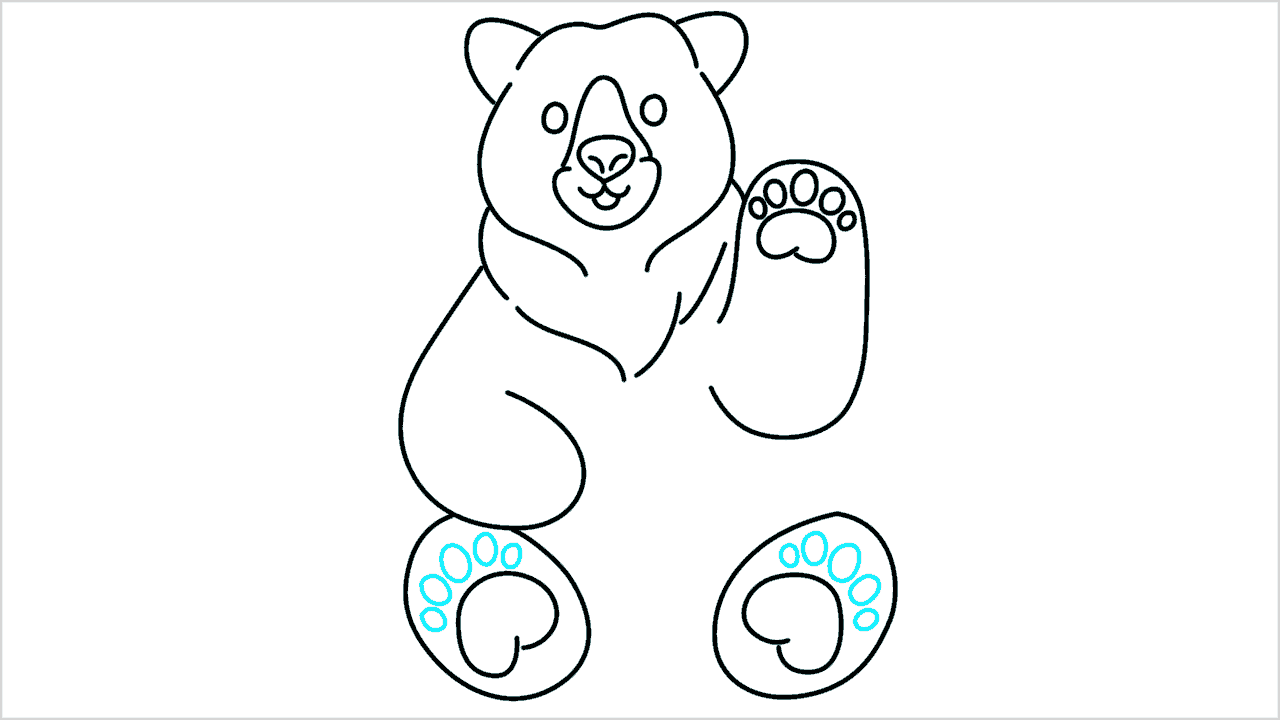 Cómo dibujar un oso (grizzly bear) paso a paso (11)