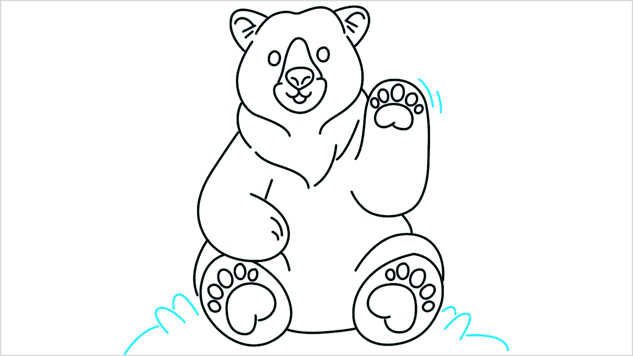 Cómo dibujar un oso (grizzly bear) paso a paso (14)