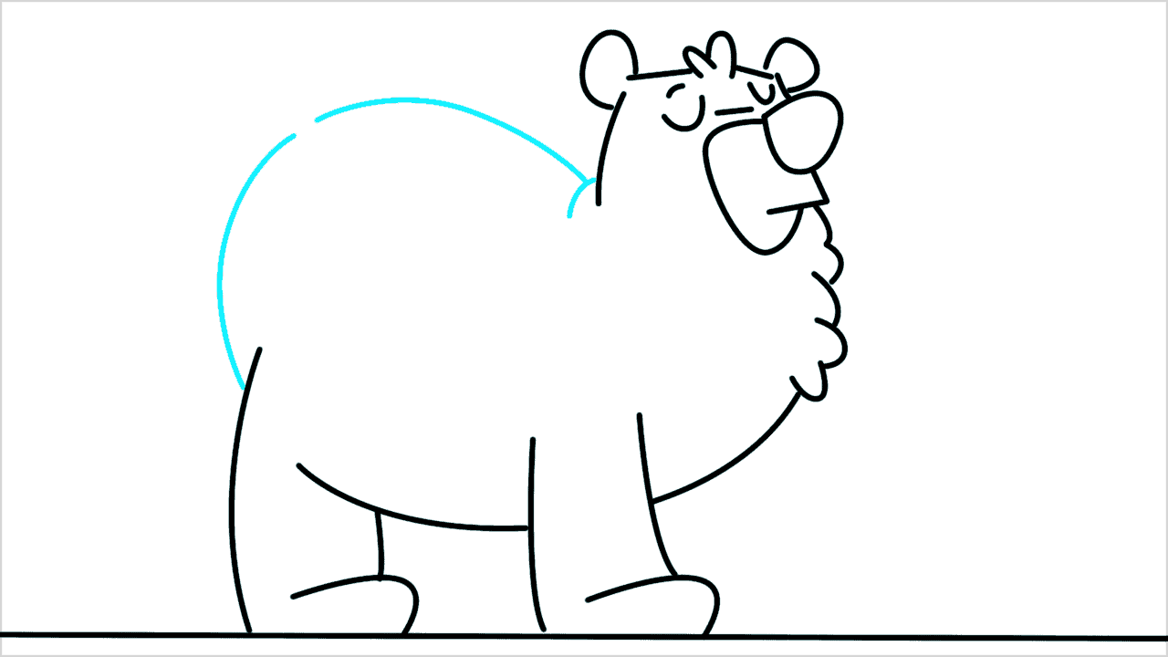 Cómo dibujar un oso lindo caminando por un sendero paso a paso (10)