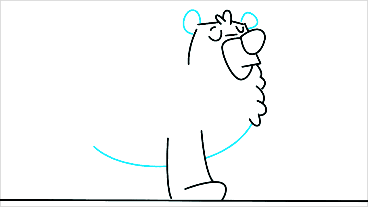 Cómo dibujar un oso lindo caminando por un sendero paso a paso (8)