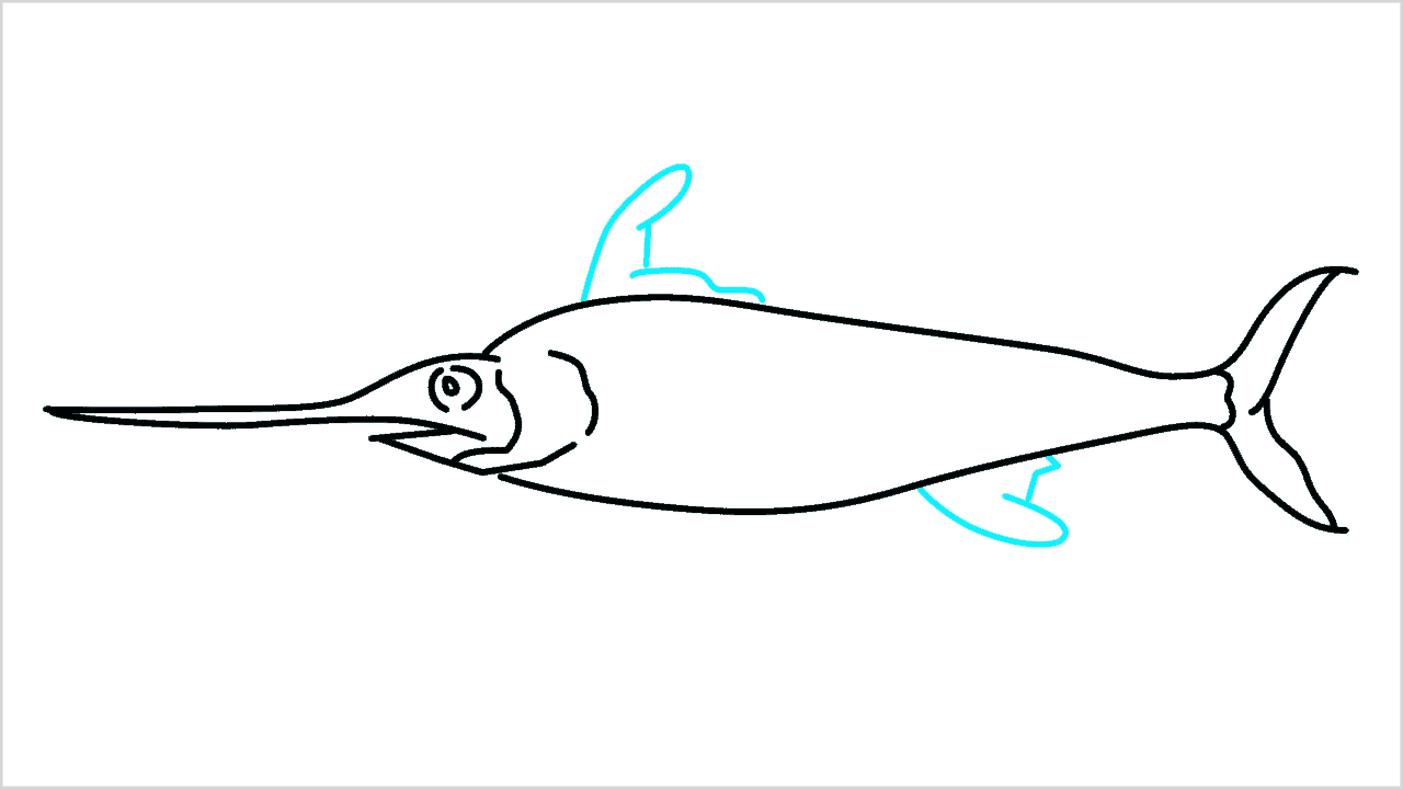 Cómo dibujar un pez espada paso a paso (7)