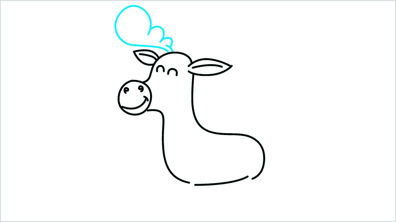 Cómo dibujar un reno lindo fácil paso a paso (chibi) (6)