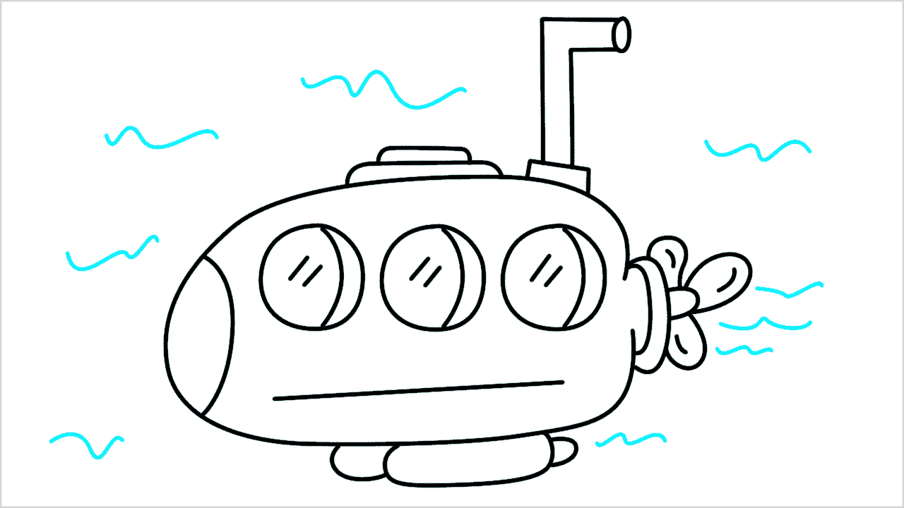 Cómo dibujar un submarino paso a paso (8)
