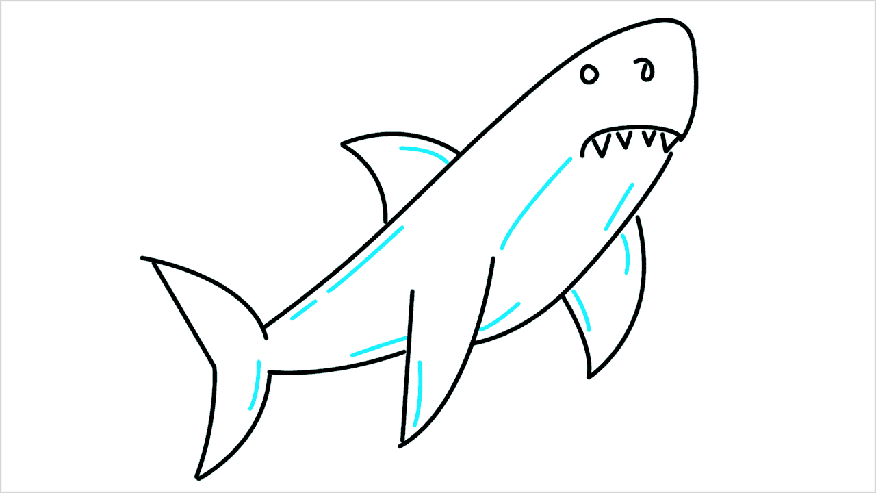 Cómo dibujar un tiburón enojado paso a paso (8)