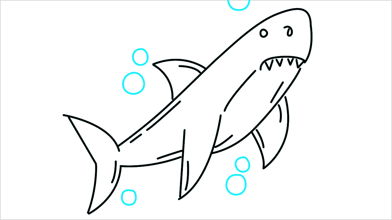 Cómo dibujar un tiburón enojado paso a paso (9)