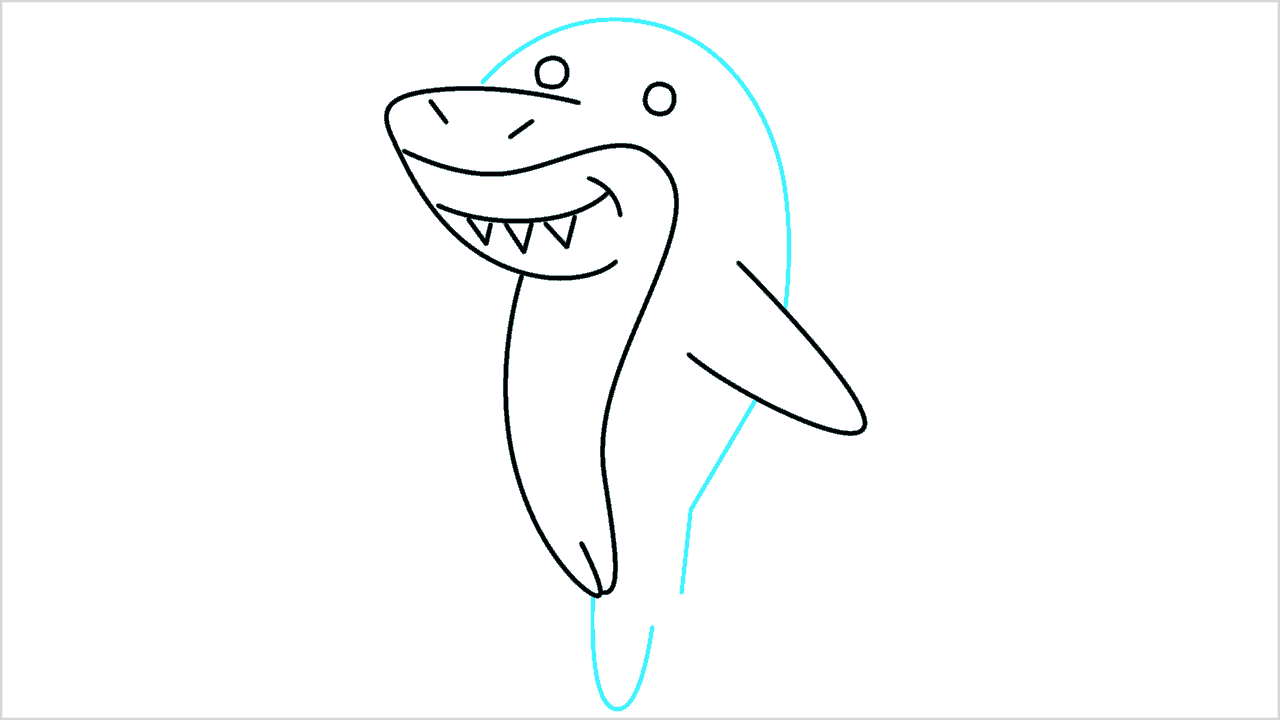 Cómo dibujar un tiburón parado paso a paso (6)