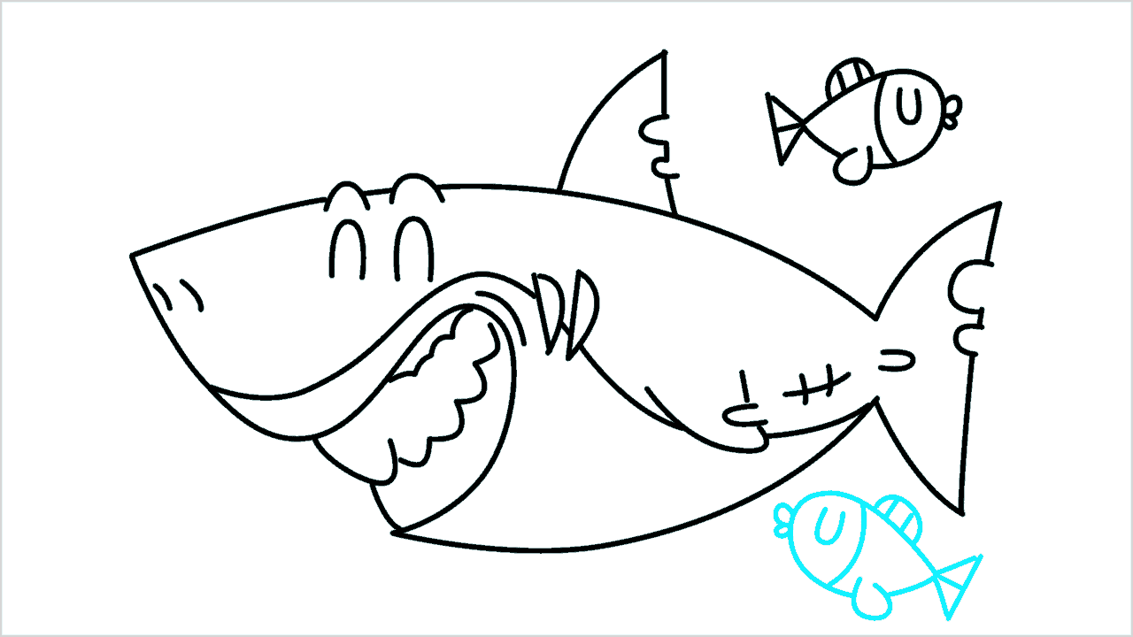 Cómo dibujar un tiburón paso a paso (10)