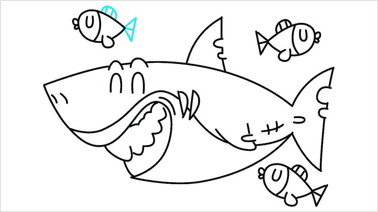 Cómo dibujar un tiburón paso a paso (13)