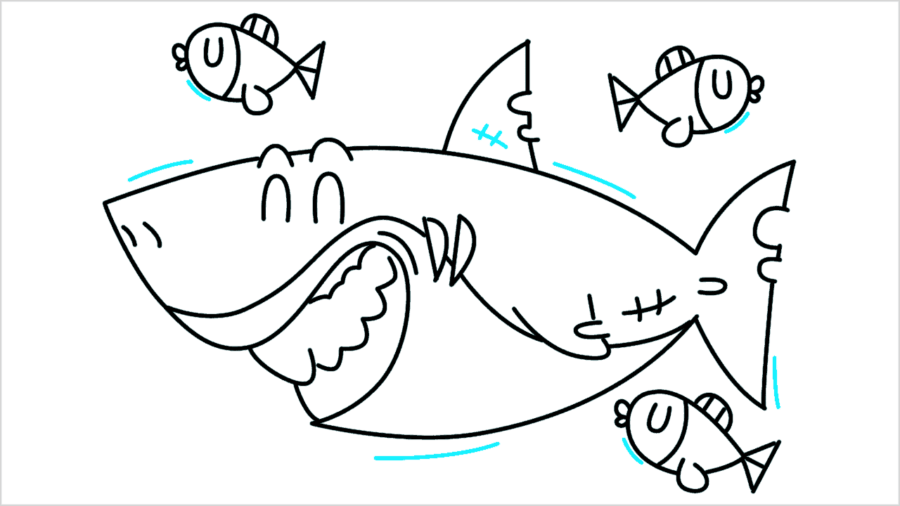 Cómo dibujar un tiburón paso a paso (14)