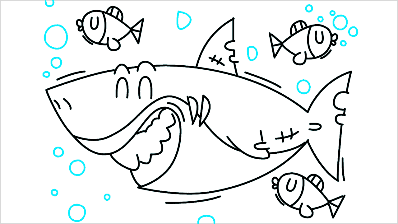Cómo dibujar un tiburón paso a paso (15)