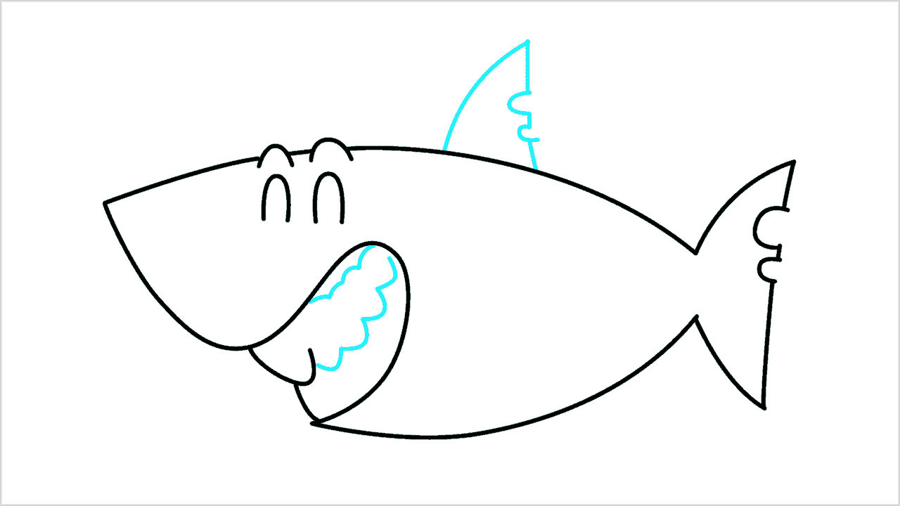 Cómo dibujar un tiburón paso a paso (5)