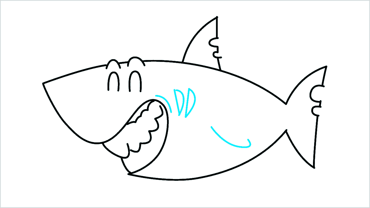 Cómo dibujar un tiburón paso a paso (6)
