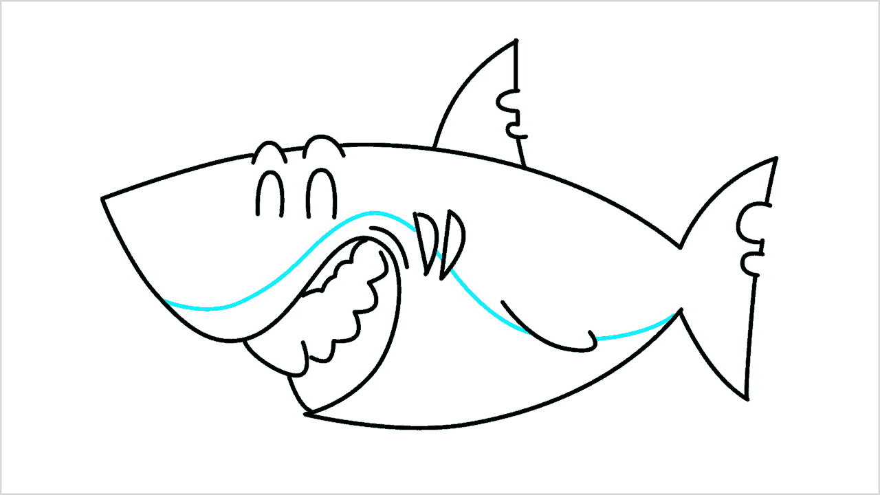 Cómo dibujar un tiburón paso a paso (7)