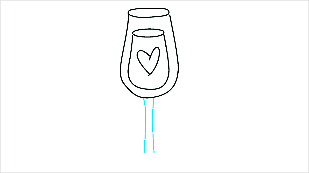 Cómo dibujar un vaso con corazón paso a paso (6)
