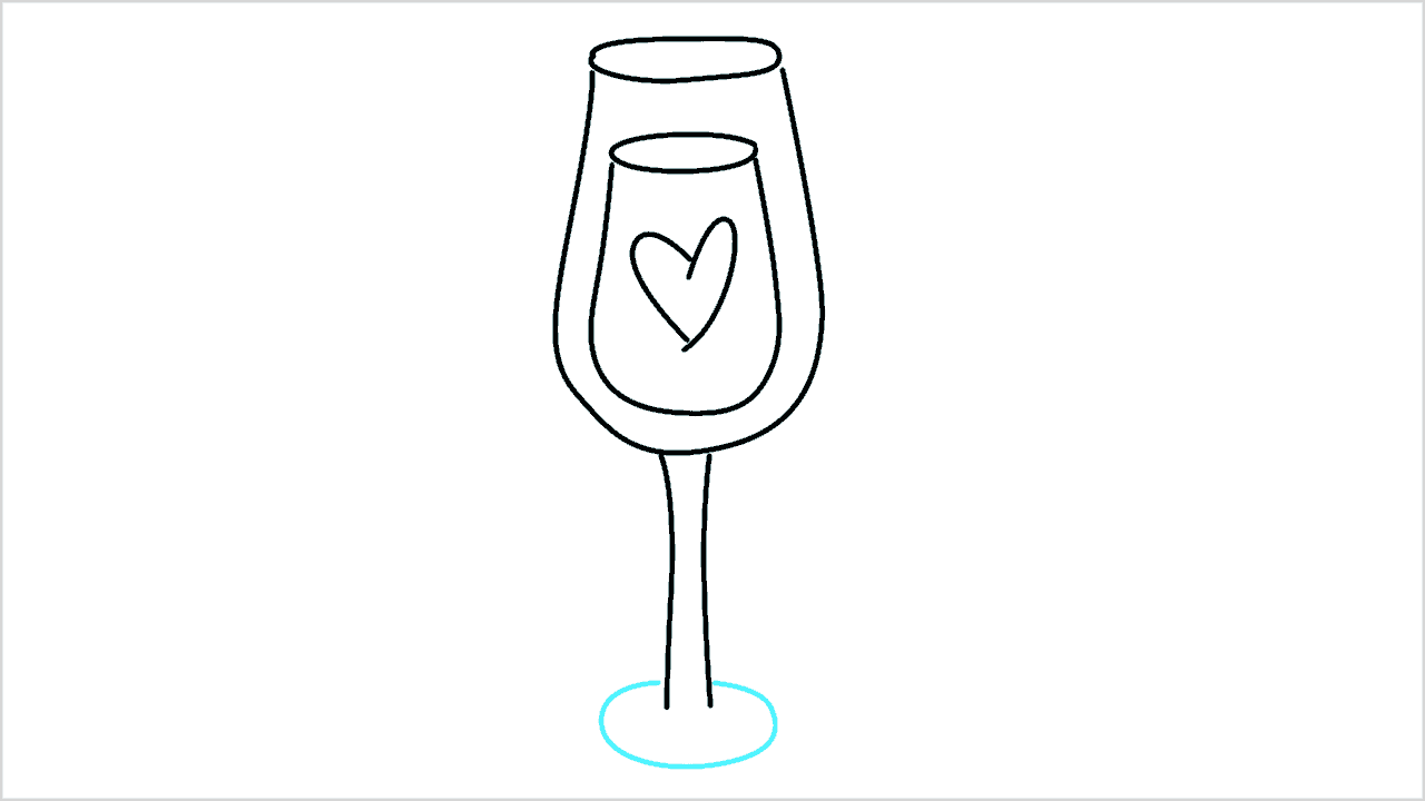 Cómo dibujar un vaso con corazón paso a paso (7)