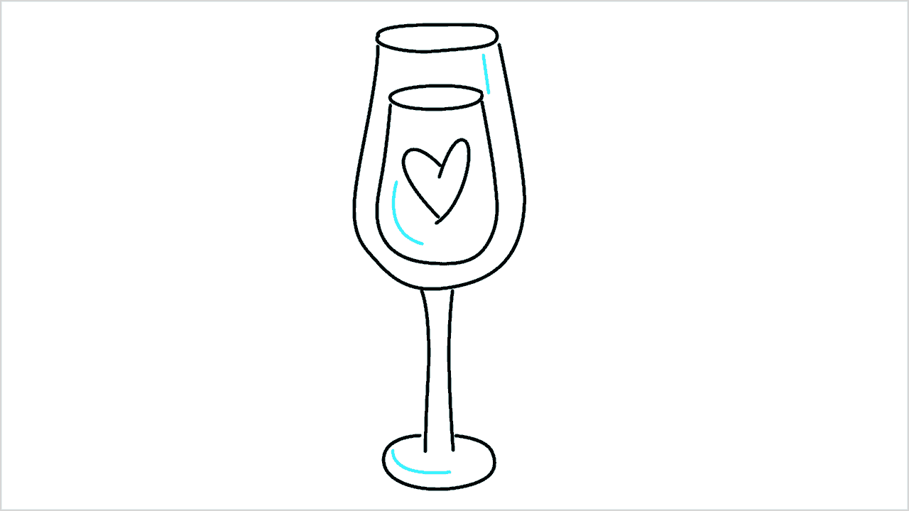 Cómo dibujar un vaso con corazón paso a paso (8)