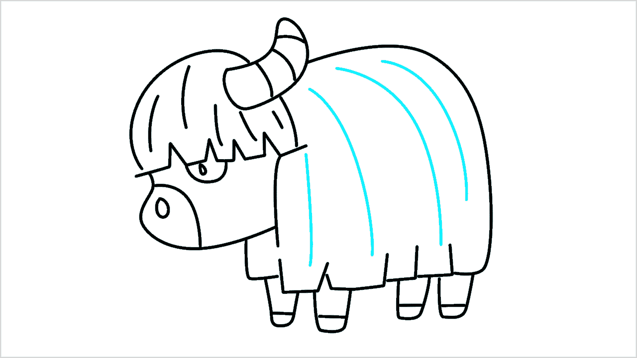 Cómo dibujar un yak fácil paso a paso (10)
