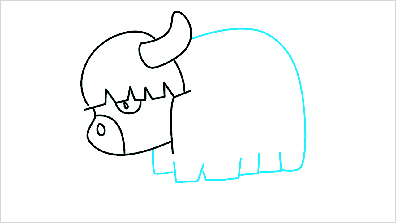 Cómo dibujar un yak fácil paso a paso (6)