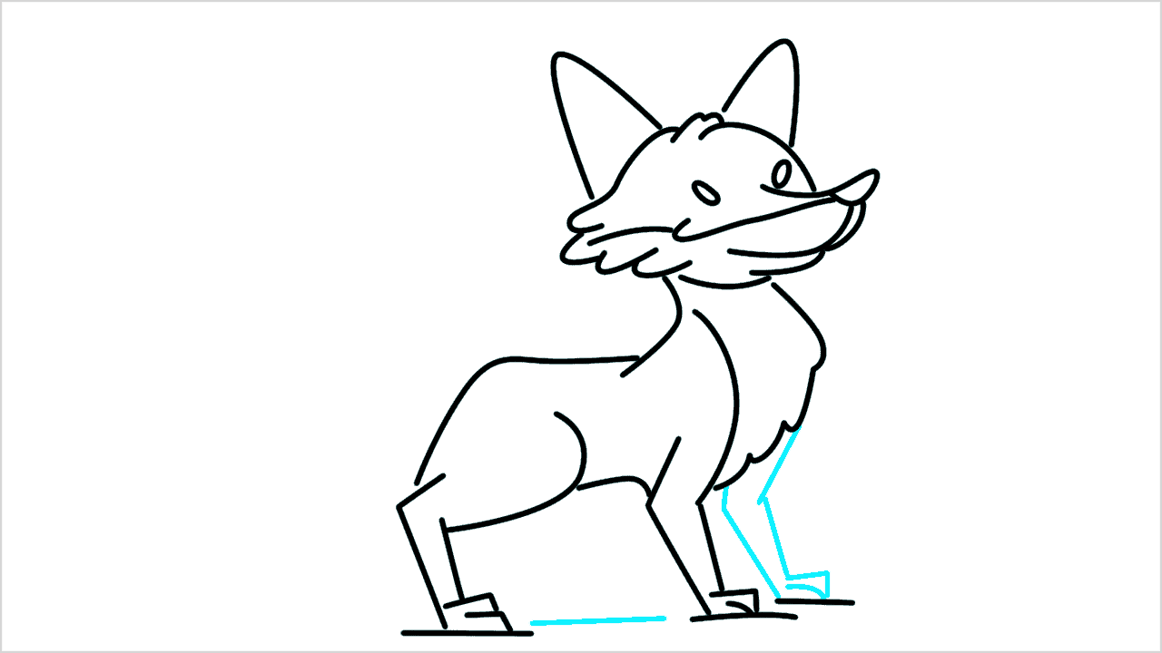 Cómo dibujar un zorro caminando paso a paso (11)