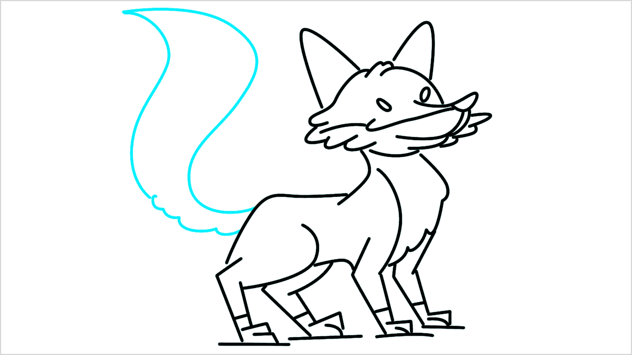 Cómo dibujar un zorro caminando paso a paso (14)