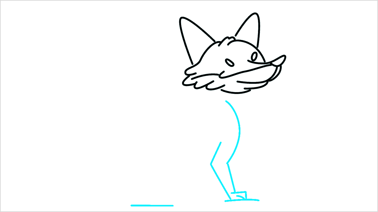 Cómo dibujar un zorro caminando paso a paso (8)