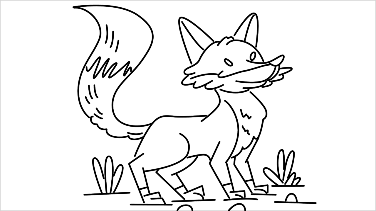 Cómo dibujar un zorro caminando paso a paso