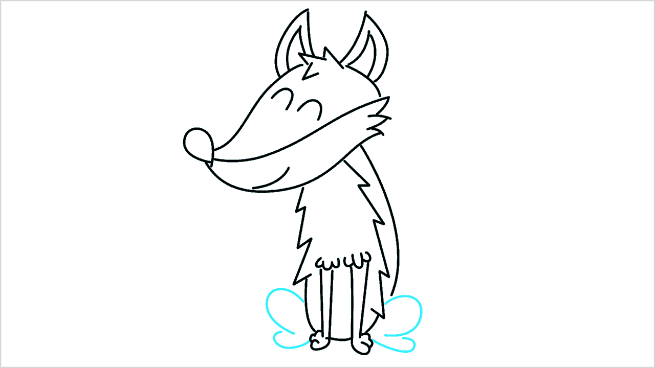Cómo dibujar un zorro sentado paso a paso (10)