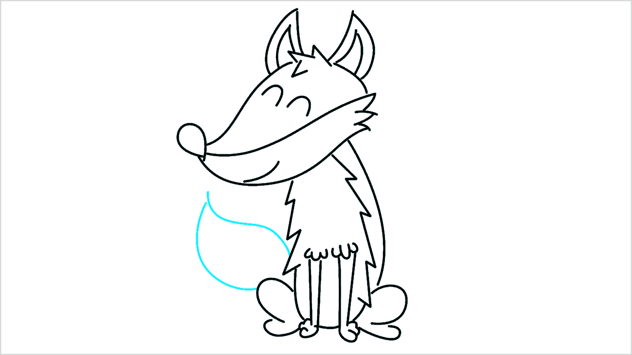 Cómo dibujar un zorro sentado paso a paso (11)