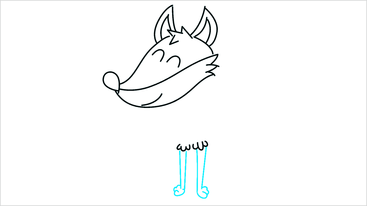 Cómo dibujar un zorro sentado paso a paso (7)