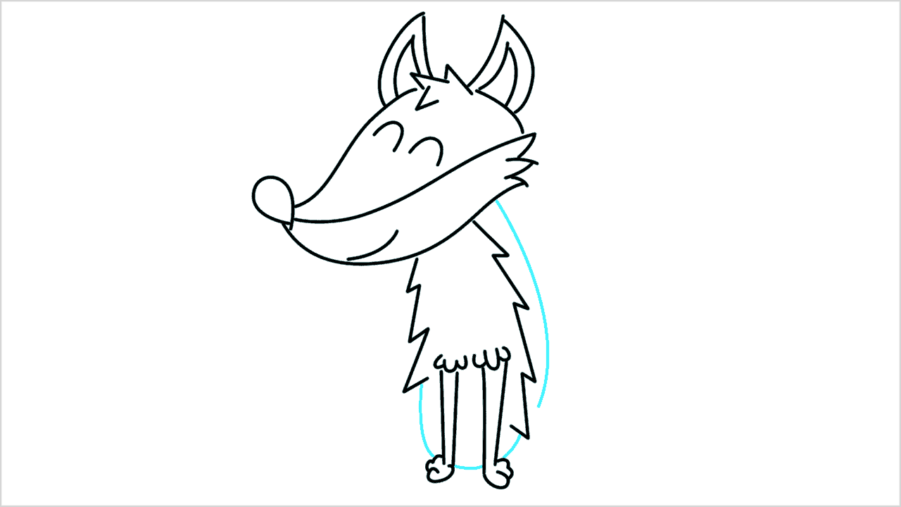 Cómo dibujar un zorro sentado paso a paso (9)