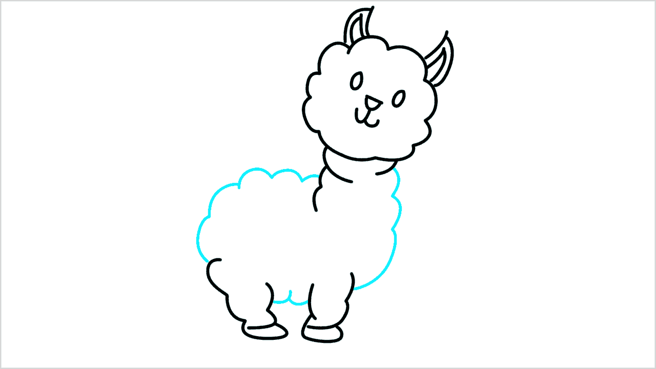 Cómo dibujar una alpaca paso a paso (6)