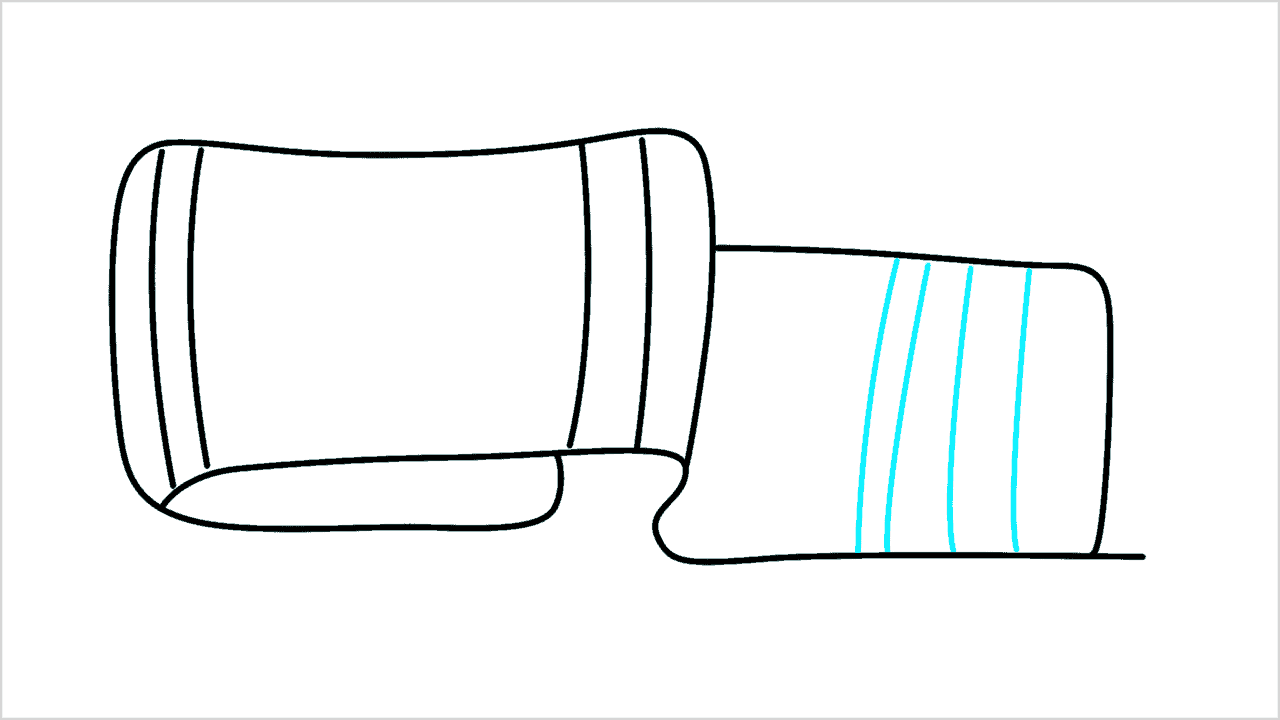 Cómo dibujar una bufanda fácil paso a paso (5)