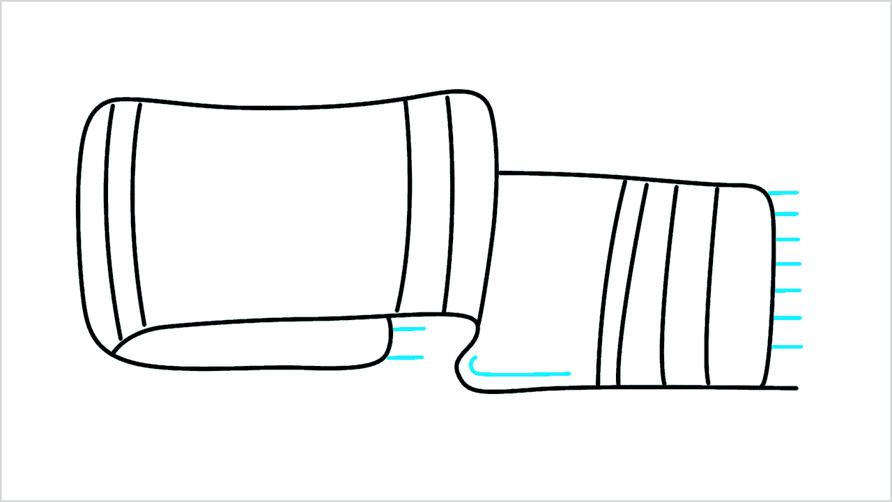 Cómo dibujar una bufanda fácil paso a paso (6)