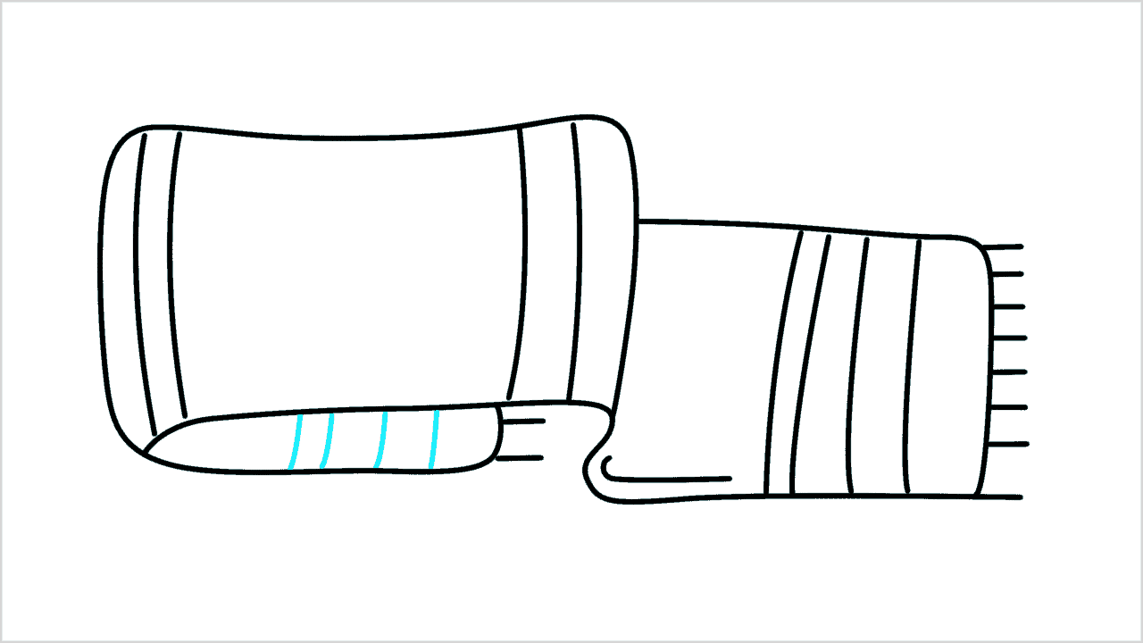 Cómo dibujar una bufanda fácil paso a paso (7)