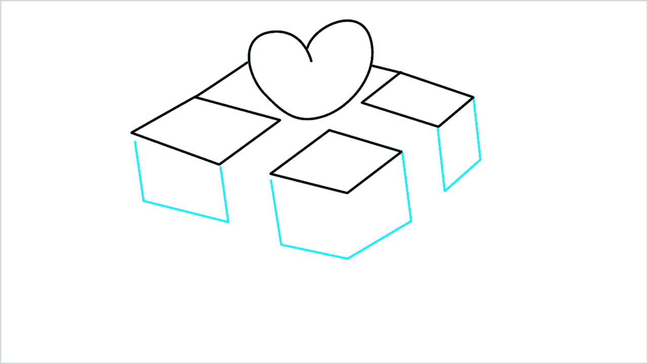 Cómo dibujar una caja de regalo fácil paso a paso (4)