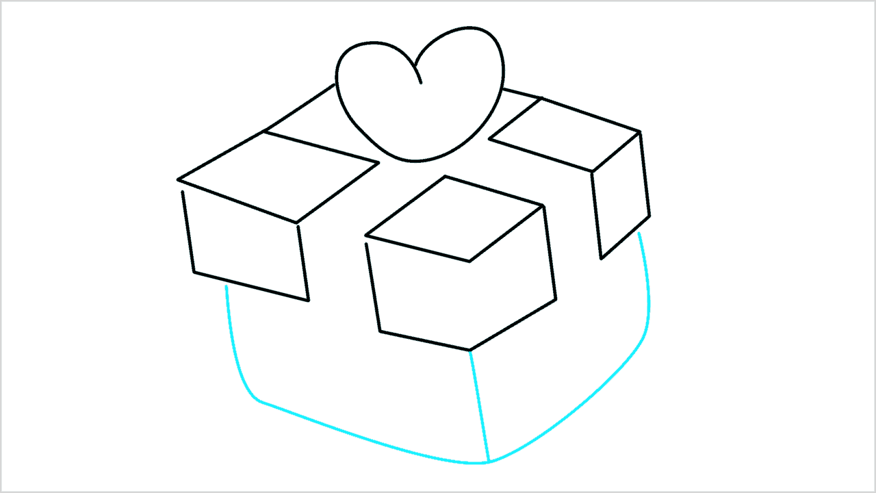 Cómo dibujar una caja de regalo fácil paso a paso (5)