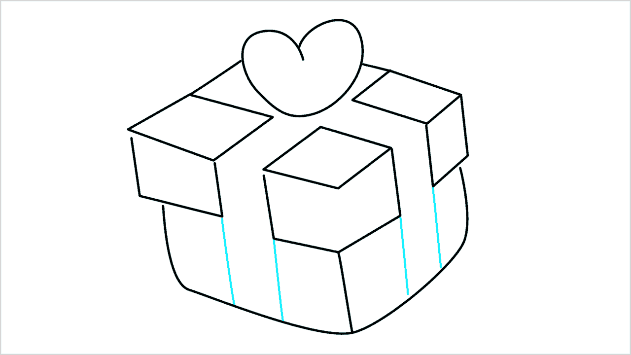Cómo dibujar una caja de regalo fácil paso a paso (6)
