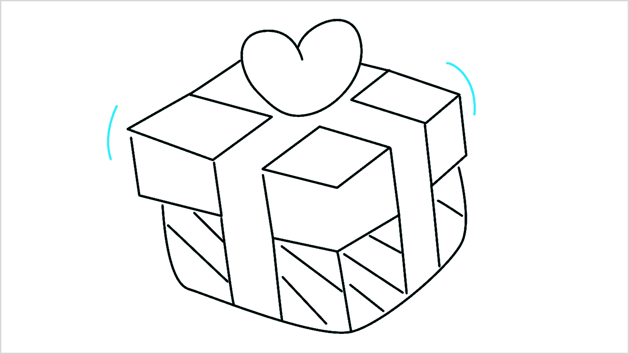 Cómo dibujar una caja de regalo fácil paso a paso (8)