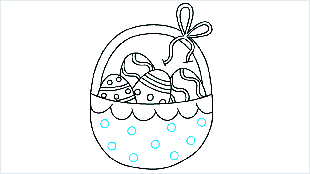 Cómo dibujar una canasta de Pascua con huevos (10)