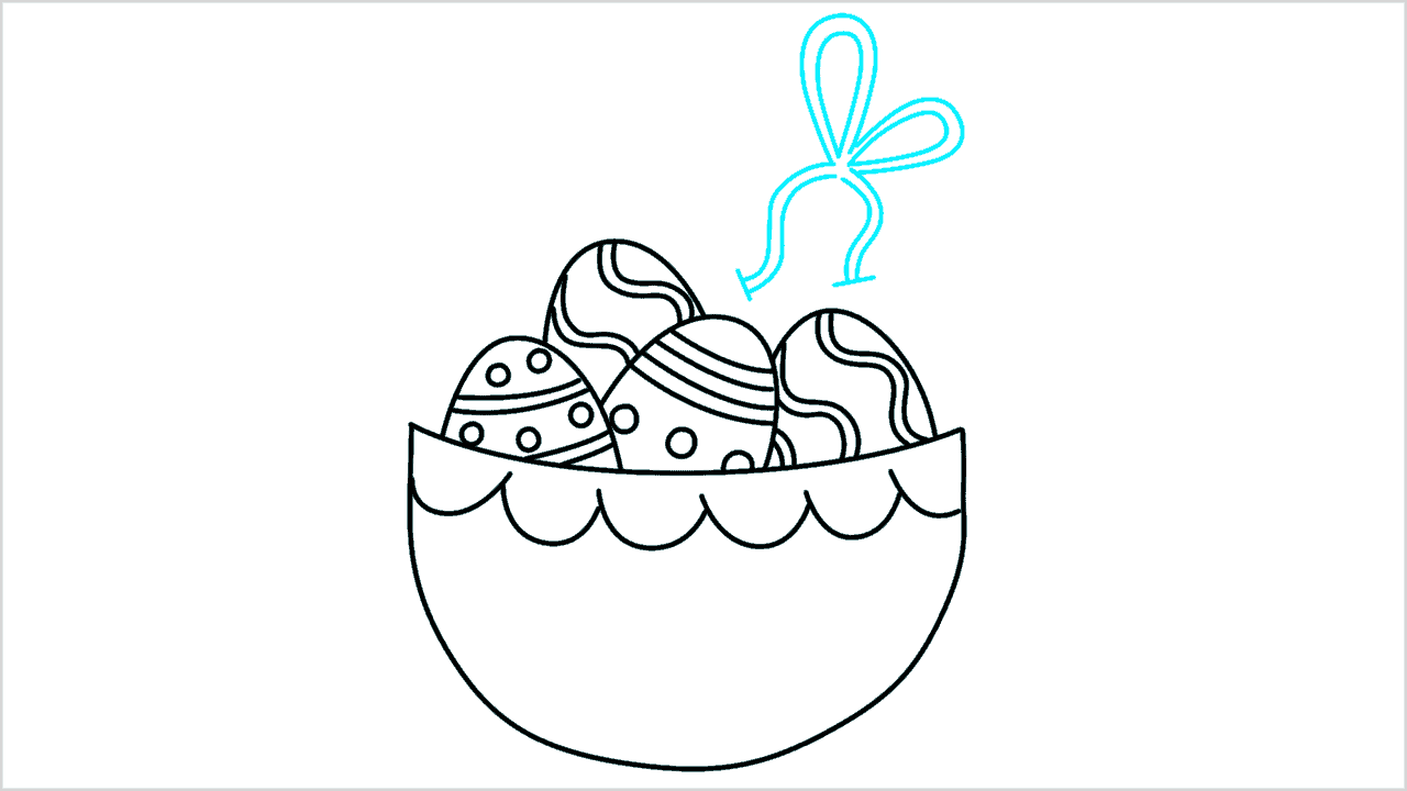 Cómo dibujar una canasta de Pascua con huevos (8)